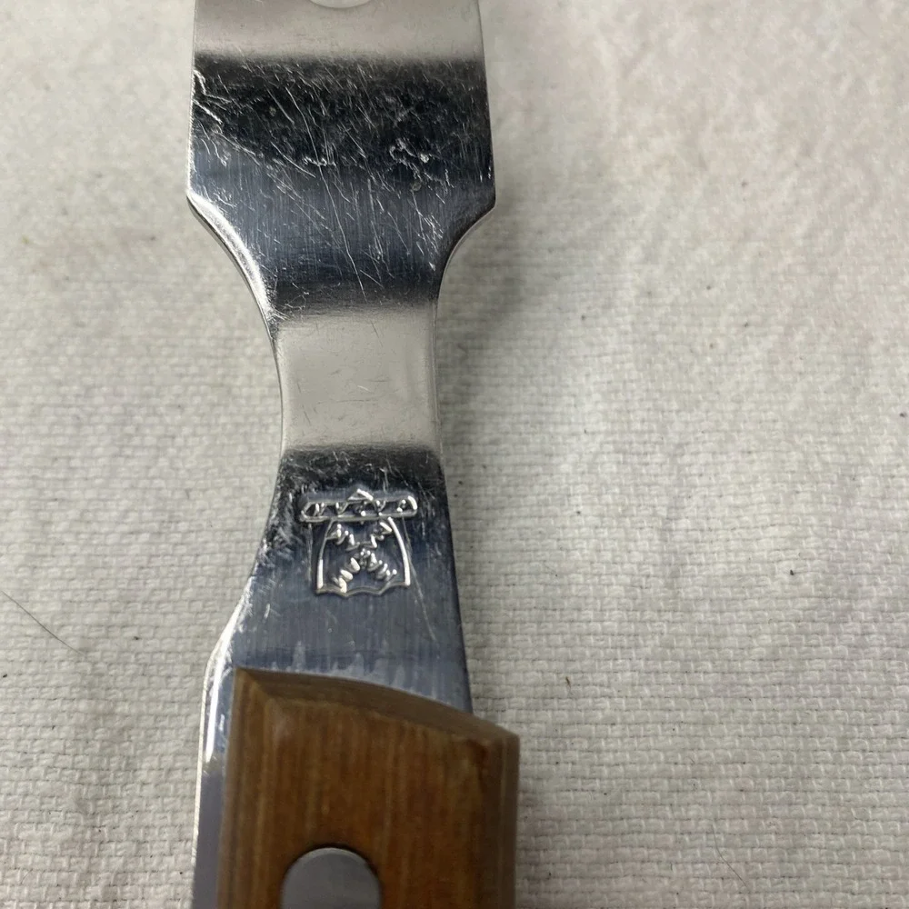 Vintage Maxam Stainless Steel 2 Prong Meat Serving Fork Wood Handle Japan 11